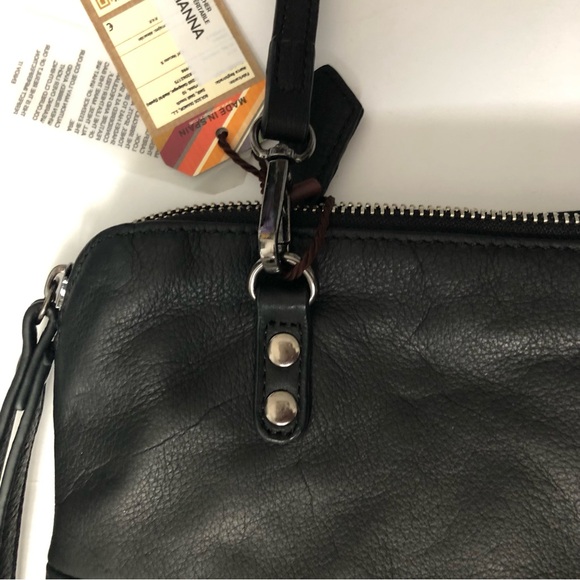 DMR touch black leather studded clutch or crossbody bag - Picture 8 of 12